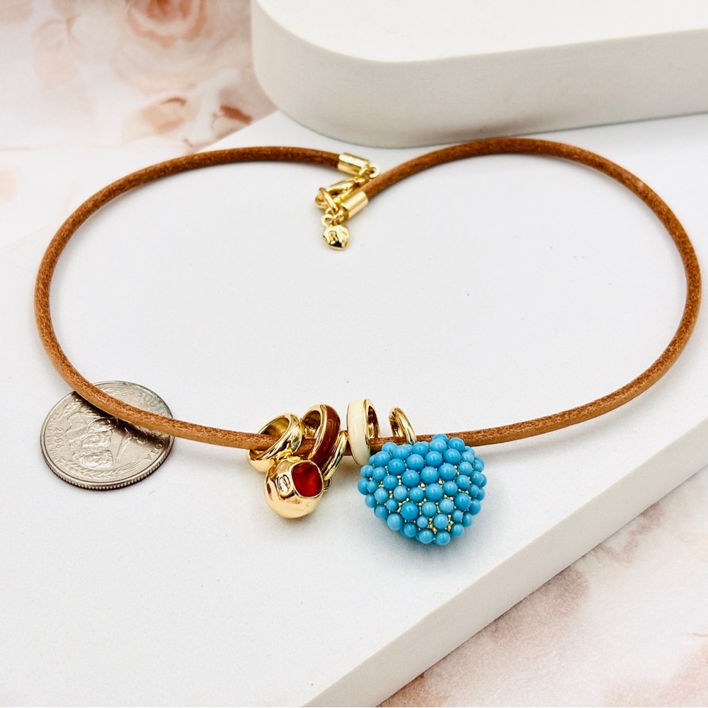 ROXANNE ASSOULIN The Leather Charm Necklace with charm (can’t opened)Firm price